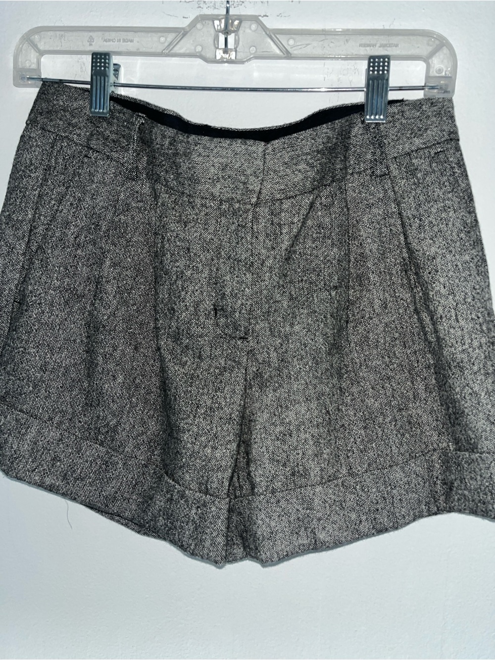 Express Design Studio High-Waist Tweed Shorts in Gray